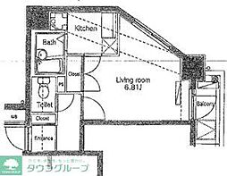ヴェローナ品川中延 1Kの間取図画像
