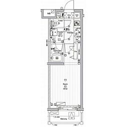PREMIUMCUBE下北沢 1Kの間取図画像