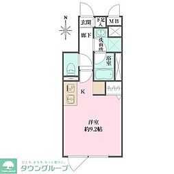 アトリオフラッツ自由が丘 ワンルームの間取図画像