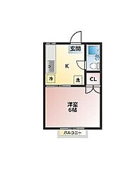 エステートピアホッタ 1Kの間取図画像