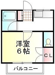 東武越生線 武州長瀬駅 徒歩12分の賃貸アパート 1階1Kの間取り