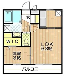 東武東上線 川越駅 徒歩8分の賃貸アパート 1階1LDKの間取り