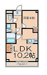東武東上線 北坂戸駅 徒歩15分の賃貸アパート 1階1LDKの間取り