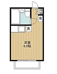 東武越生線 武州長瀬駅 徒歩4分の賃貸アパート 1階ワンルームの間取り