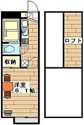 東武東上線 鶴瀬駅 徒歩9分の賃貸マンション 3階1Kの間取り