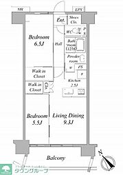 東武東上線 鶴瀬駅 徒歩9分の賃貸マンション 3階2LDKの間取り