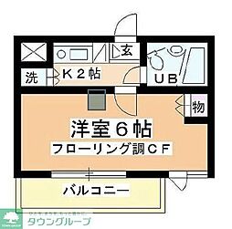 東武東上線 鶴ヶ島駅 徒歩10分の賃貸マンション 2階1Kの間取り
