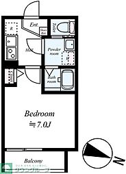 東武東上線 鶴ヶ島駅 徒歩10分の賃貸アパート 1階1Kの間取り