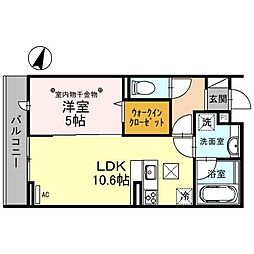 東武東上線 ふじみ野駅 徒歩8分の賃貸アパート 1階1LDKの間取り