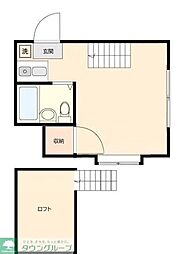東武東上線 上福岡駅 徒歩9分の賃貸アパート 1階ワンルームの間取り