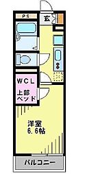 ルチェンテ 1Kの間取図画像