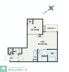 東武東上線 北坂戸駅 徒歩11分の賃貸アパート 3階1LDKの間取り