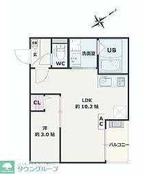 東武東上線 北坂戸駅 徒歩11分の賃貸アパート 1階1LDKの間取り