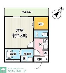JR川越線 川越駅 徒歩14分の賃貸アパート 2階1Kの間取り