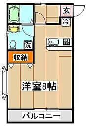 東武東上線 みずほ台駅 徒歩5分の賃貸アパート 1階ワンルームの間取り