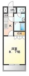 東武東上線 高坂駅 徒歩15分の賃貸アパート 2階1Kの間取り