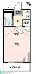 富士見パレス ワンルームの間取図画像