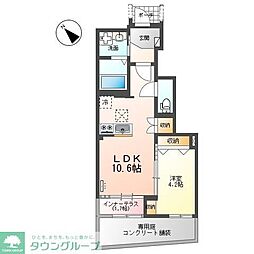 ソラーレ(東松山市美原町 アパートII期新築工事) 1LDKの間取図画像