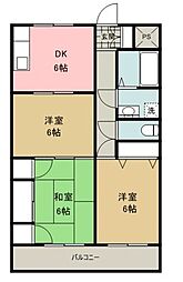 ベルシオンA 3DKの間取図画像