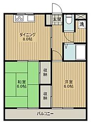 小沢ビル 2DKの間取図画像