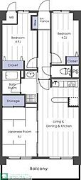 コスモ東松山 3LDKの間取図画像
