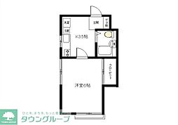 コーポマインド 1Kの間取図画像