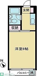 芦山グレイスマンション 1Kの間取図画像