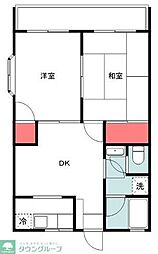 ハイネス川越 2DKの間取図画像