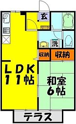 クレール溝端 1LDKの間取図画像