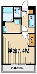 リブリ・Calme-Deux 1Kの間取図画像
