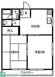 瀬戸ハイツ 2DKの間取図画像