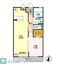 サンボナール北入曽 1LDKの間取図画像