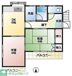 コーポほりかわ 2DKの間取図画像