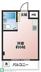 ウィステリアコーポラス ワンルームの間取図画像