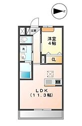 メゾンレスポワール 1LDKの間取図画像
