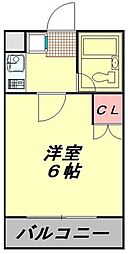 三光町マンション 1Kの間取図画像