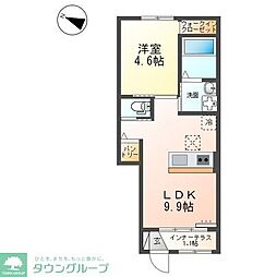 入間郡毛呂山町大字毛呂本郷アパート 1LDKの間取図画像