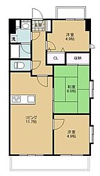 ライオンズマンション本川越駅前 3LDKの間取図画像