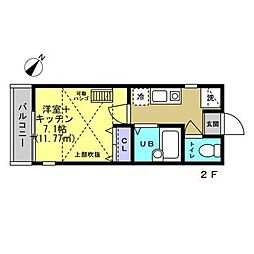 EXCEL新狭山 1Kの間取図画像