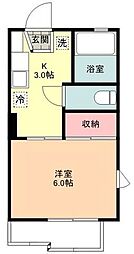 ハイツ平成 1Kの間取図画像