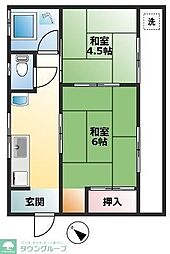 甲の原コーポ 2Kの間取図画像