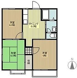 ルミエールK 3DKの間取図画像