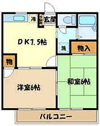 セントライトパレス 2DKの間取図画像