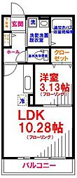 ファミール上の台 1LDKの間取図画像