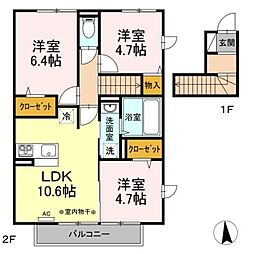 フェリーチェ 3LDKの間取図画像
