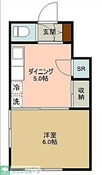 黒部ビル 2Kの間取図画像