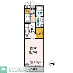 ベルチェドマーニ 1Kの間取図画像