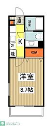 サァラ多摩平 1Kの間取図画像