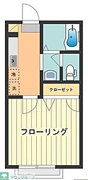 サンビューハイツ 1Kの間取図画像