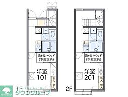 レオパレス日向坂 1Kの間取図画像